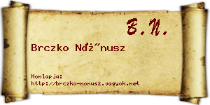 Brczko Nónusz névjegykártya